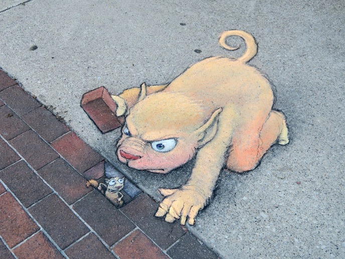 arte de rua 3d david zinn - seu jeca